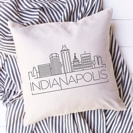 Indianapolis Skyline Pillow Cover