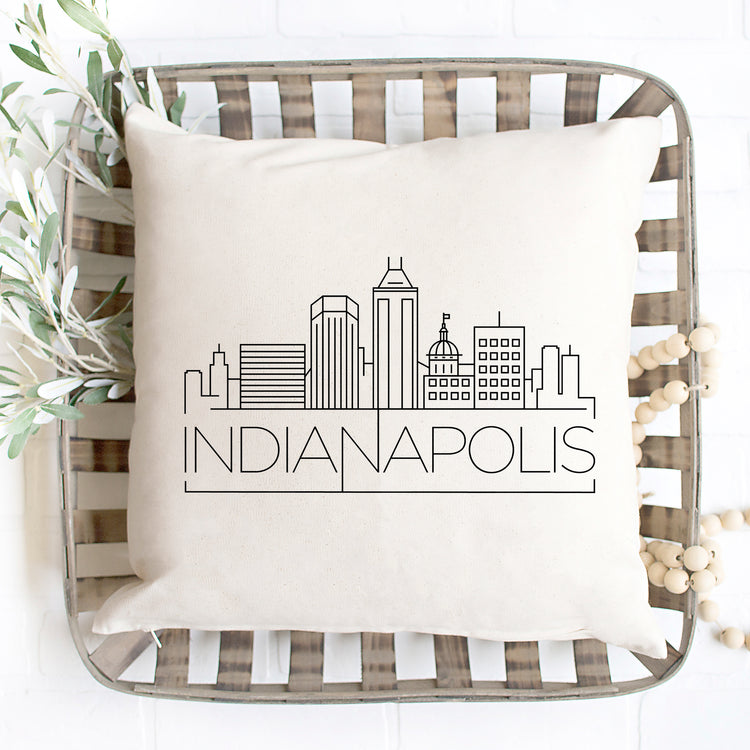 Indianapolis Skyline Pillow Cover