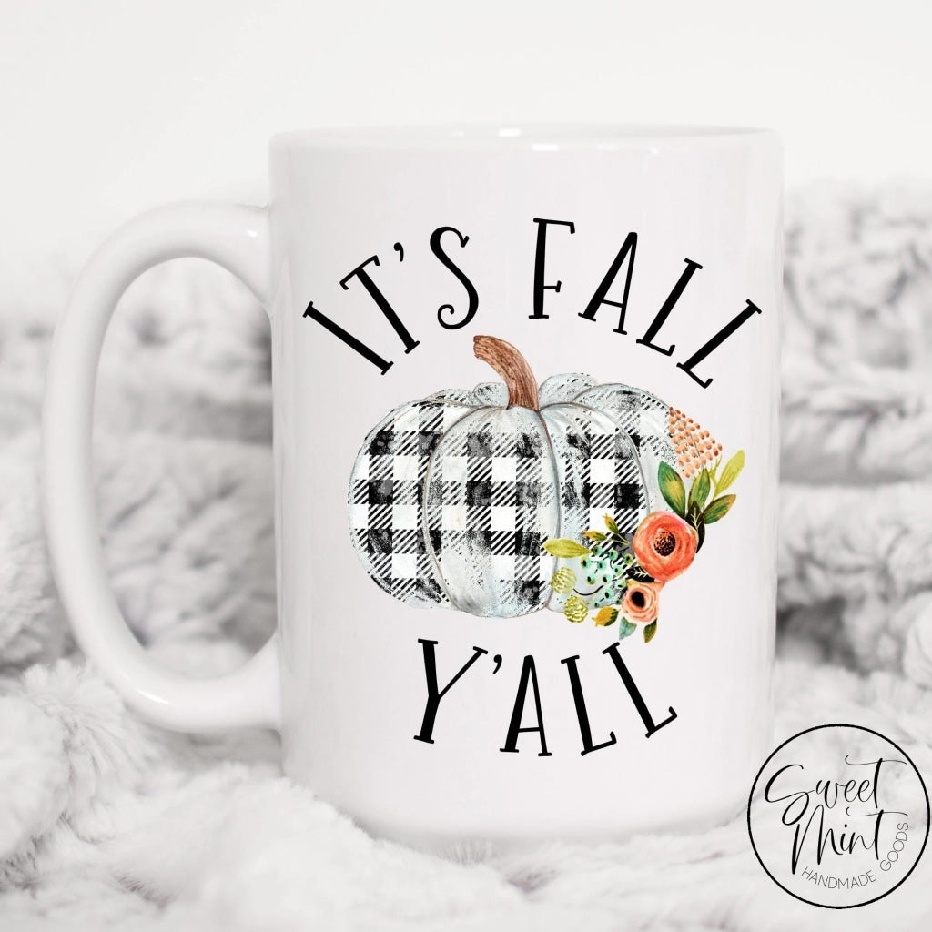 Its Fall Yall Mug - Buffalo Check Pumpkin / Autumn