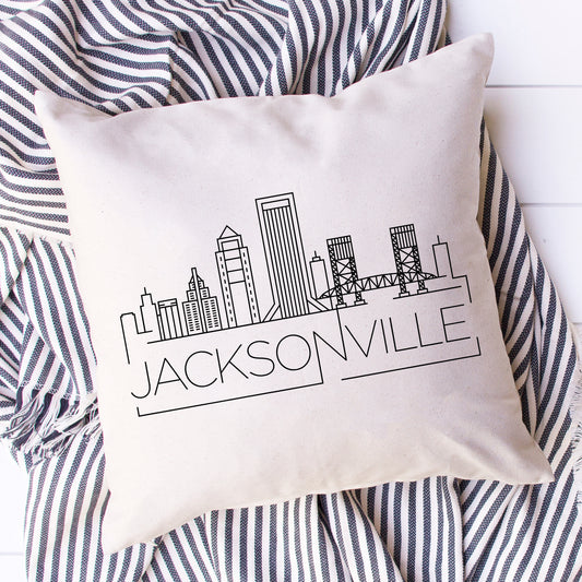 Jacksonville Skyline Pillow Cover