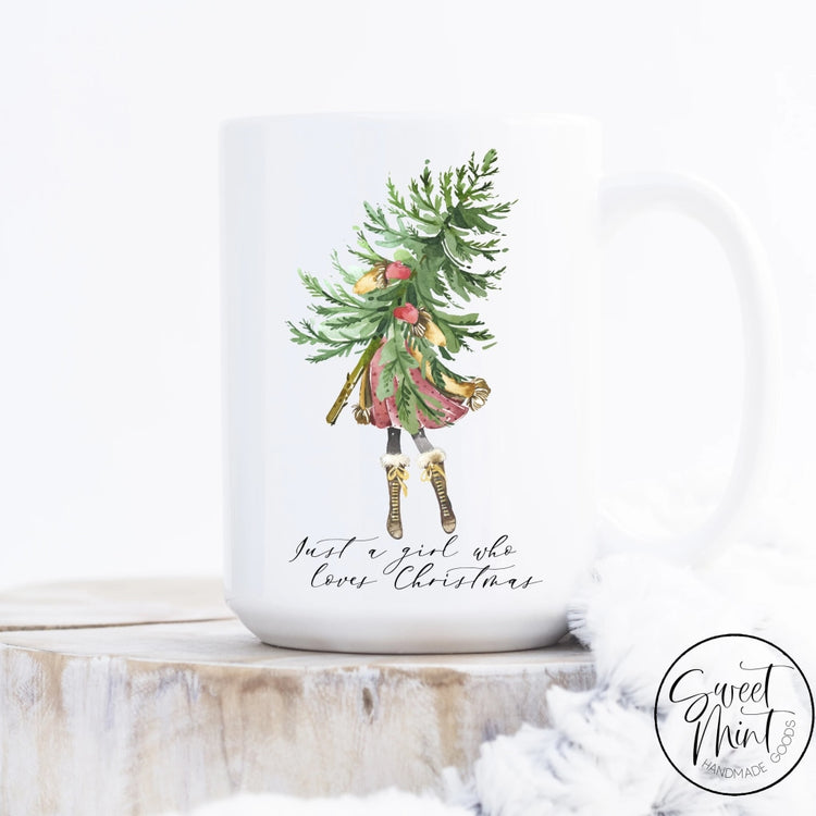 Just A Girl Who Loves Christmas Tree And Mug