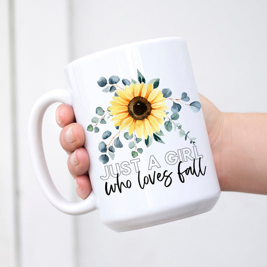 Just a girl who loves fall Sunflower Mug