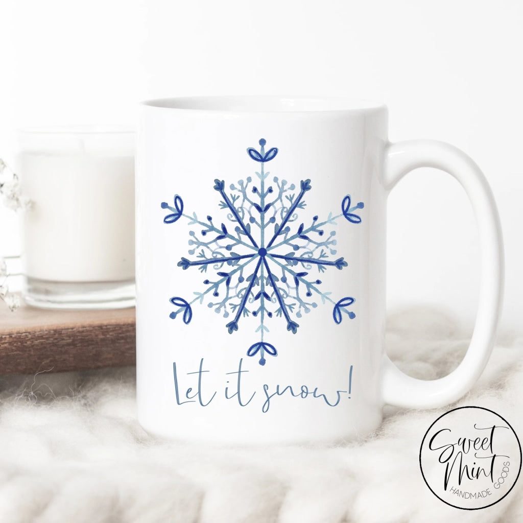 Let It Snow Snowflake Christmas Mug