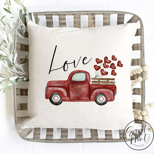 Love Truck Pillow Cover - 16X16 Pillow Cover
