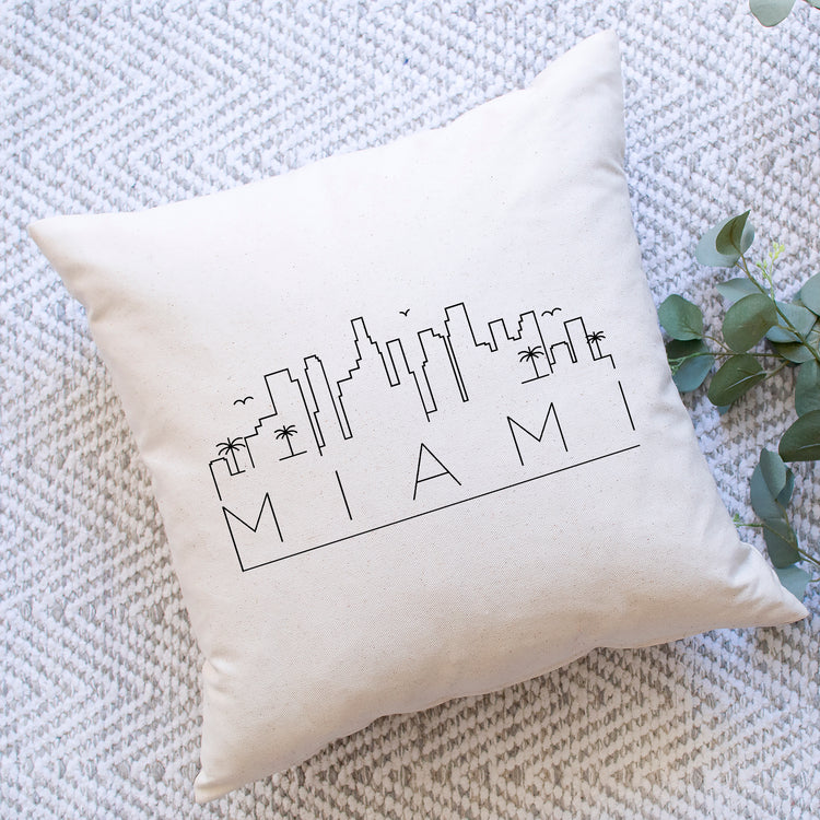 Miami Skyline Pillow Cover