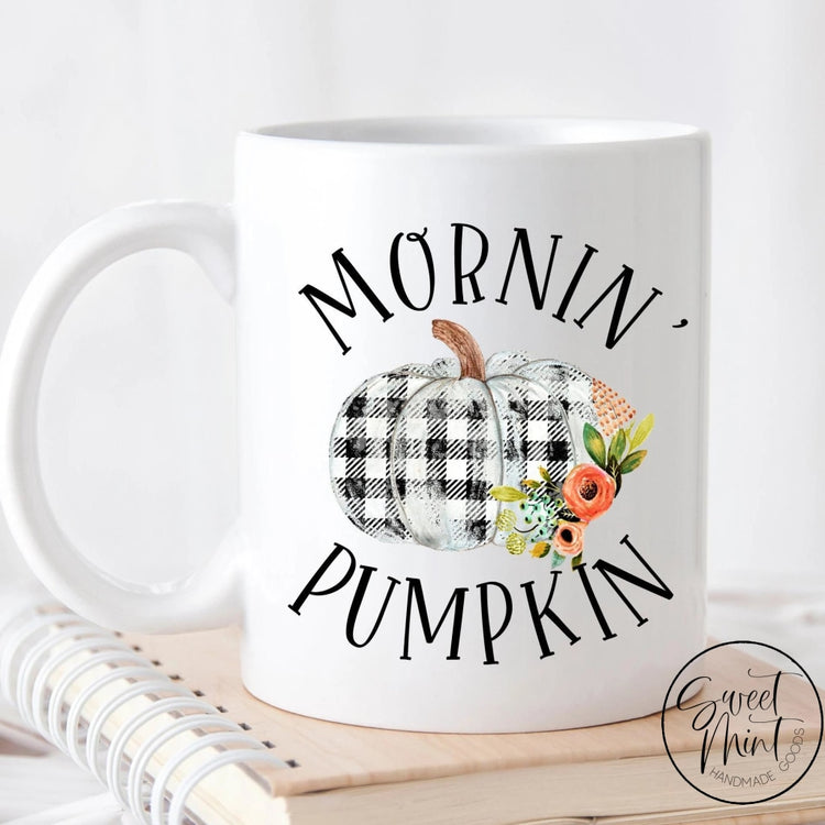 Mornin Pumpkin Mug Buffalo Check - Fall / Autumn