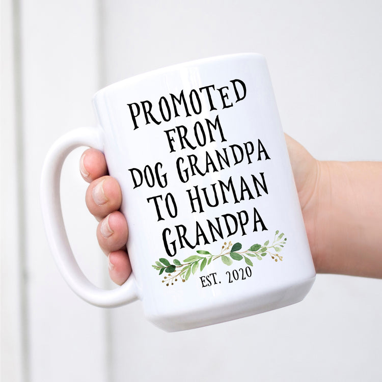 Promoted from Dog Grandpa to Human Grandpa Mug