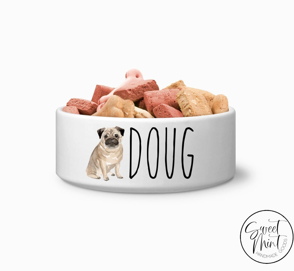 Pug Breed Custom Dog Bowl Pet