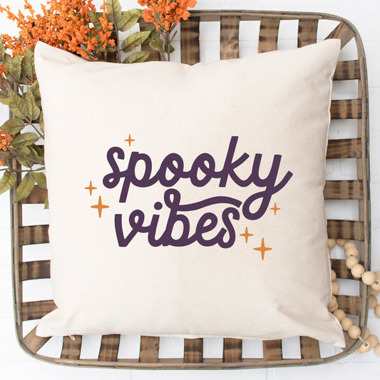 Spooky Vibes Purple Pillow Cover - 16x16"