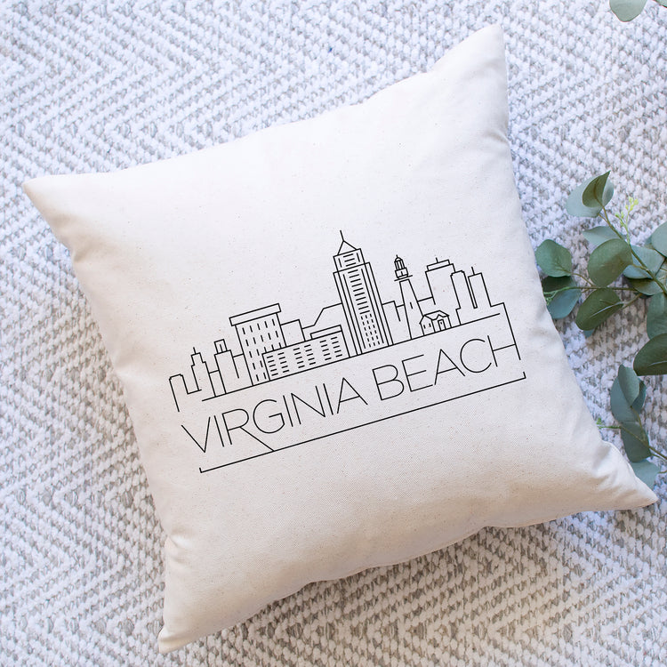 Virginia Beach Skyline Pillow Cover