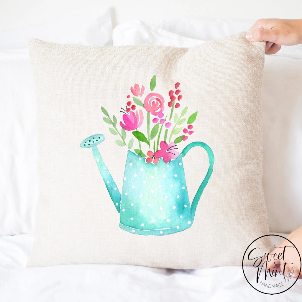 Watering Can Pillow Cover Spring - 16X16